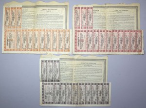 Warsaw, 6% VI Fire. Conversion, Bonds of 50, 250 and 500 zloty 1926 (3pc)