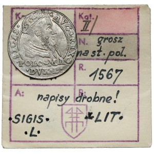 Zygmunt II August, Grosz na stopę polską 1567, Tykocin - ex. Kałkowski