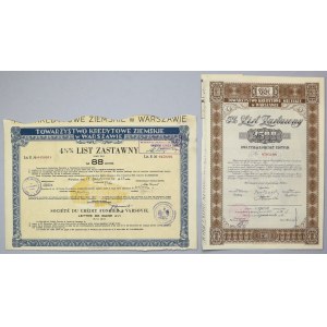 Warszawa, TKZ i TKM, Listy zastawne 88 i 2.500 zł 1935-36 (2szt)