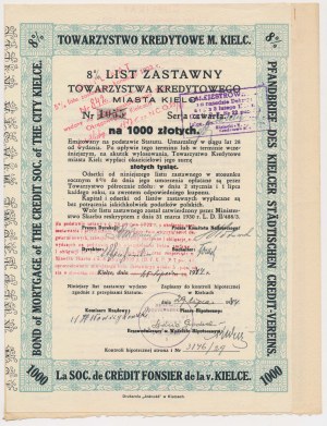Kielce, TKM, Pledge letter PLN 1,000 1944