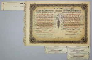 Tow. Kredytowe Przemysłu Polskiego, List zastawny 500 funtów 1925