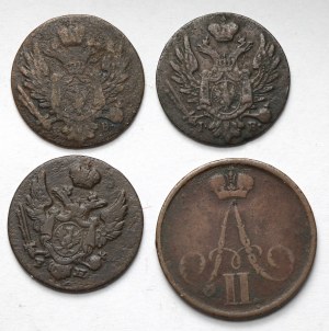 1 penny 1817-1830 and Kopiejka 1856 BM, Warsaw - set (4pcs)