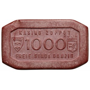 Wolne Miasto Gdańsk, Kasyno SOPOT (Zoppot) żeton - 1000 guldenów
