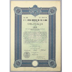 Lwów, 4% II-a Poż. Konwersyjna Król. Stoł., Obligacja 155 zł 1930 Ser.IV