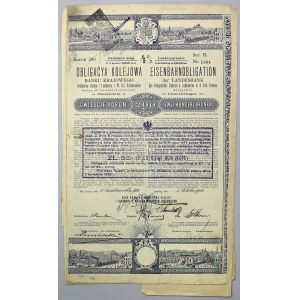 Lwów, Poż. Królestwa Galicyi i Lodomeryi..., Obligacja kolejowa 200 kr 1902