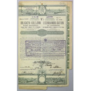 Lwów, Poż. Królestwa Galicyi i Lodomeryi..., Obligacja kolejowa 1.000 kr 1907