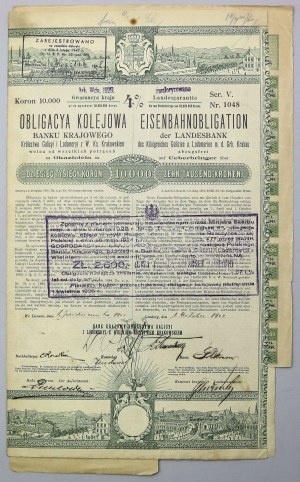 Lviv, Poż. Kingdom of Galicia and Lodomeria..., Railway Bond 1,000 kr 1907