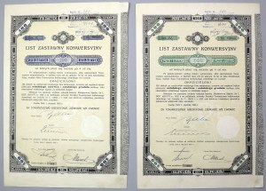 Lwów, TKZ, obbligazioni ipotecarie di conversione al 4% da 100 e 500 zloty 1925 (2 pezzi)