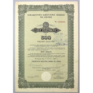 Lwów, TKZ, 4.5% List zastawny 500 zł 1934