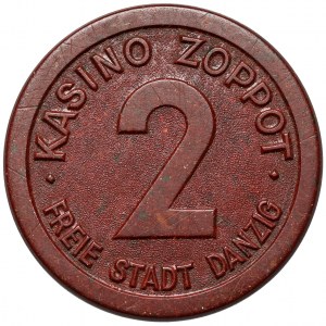 Wolne Miasto Gdańsk, Kasyno SOPOT (Zoppot) żeton - 2 guldeny