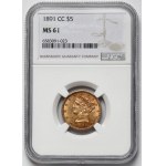 Usa, 5 dollars 1891-CC