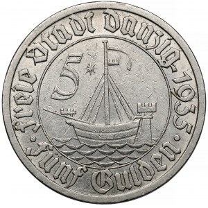 Gdańsk, 5 guldenów 1935 Koga
