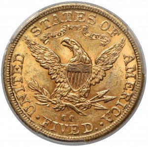USA, 5 dollars 1892-CC