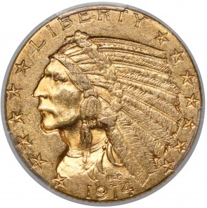 USA, 5 dollars 1914, Indian Head