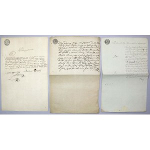 Papiery stemplowe, Galicja Wschodnia - Kraków, Lwów i Przemyśl 1795-1802 (3szt)