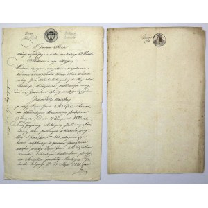 Papiery stemplowe, Wolne Miasto Kraków, 10 i 15 groszy (2szt)