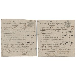Kwit opłaty ogniowej z 1840 r. (2szt)
