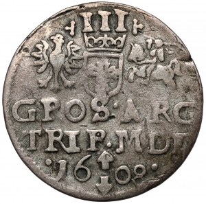 Zygmunt III Waza, Trojak Wilno 1608 - Bogoria - b.rzadki