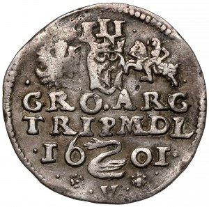 Sigismund III Vasa, Troika Vilnius 1601 - Swan over V - RARE