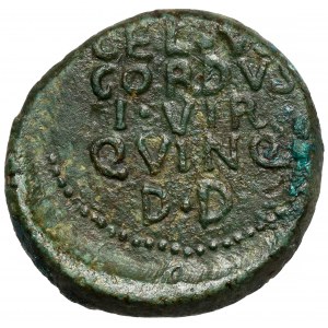 Tyberiusz (14-37 n.e.) Macedonia, Dium (?) AE25 - L. Rusticelius Cordus - rzadka