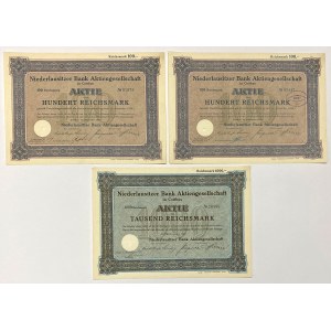 Cottbus (Chociebuż), Niederlausitzer Bank..., 2x 100 mk 1924 i 1.000 mk 1928 (3szt)