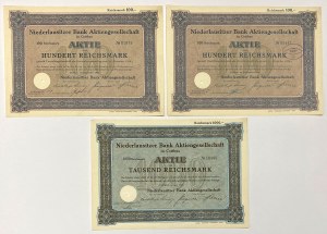 Cottbus (Chociebuz), Niederlausitzer Bank..., 2x 100 mk 1924 e 1.000 mk 1928 (3 pz.)