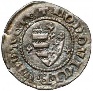 Hongrie, Louis d'Anjou (1342-1382) Denier - Roi / Bouclier