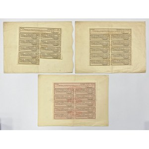 Spółka Akc. Górnictwa i Przemysłu Naftowego, Em.3-5, 25x i 100x 200 kr 1922-23 (3szt)