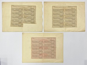 Spółka Akc. Górnictwa i Przemysłu Naftowego, Em.3-5, 25x i 100x 200 kr 1922-23 (3szt)