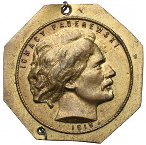 Patriotic pin, Ignacy Paderewski 1919 - semi-finished product