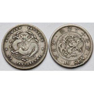 Chiny i Japonia, 10 Sen i 10 Fen - zestaw (2szt)