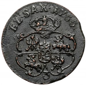 August III Sas, Grünthal penny? 1755 (3) - s ornamenty
