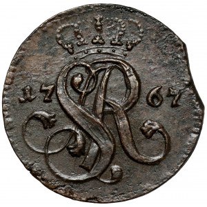 Poniatowski, Grosz 1767-G, Kraków - szeroki monogram