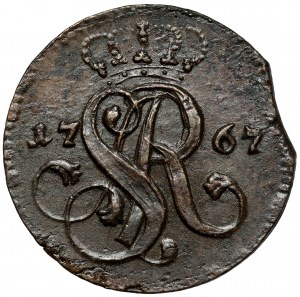 Poniatowski, 1767-G penny, Cracow - wide monogram