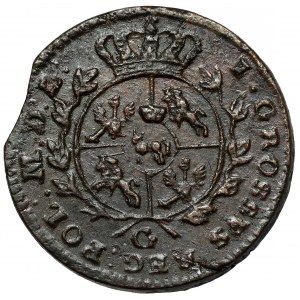 Poniatowski, Grosz 1767-G, Kraków - szeroki monogram