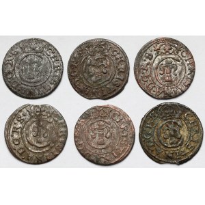 Krystyna Waza, Szelągi Ryga 1647-1654 - zestaw (6szt)