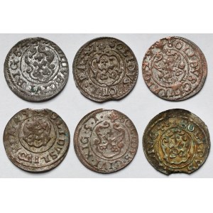 Krystyna Waza, Szelągi Ryga 1647-1654 - zestaw (6szt)