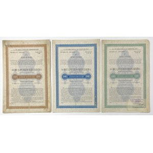 Kolej Lwów-Czeniowce-Jassy, Obligacje 200, 1.000 i 5.000 guldenów 1894 (3szt)