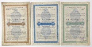 Railroad Lvov-Czeniowce-Jassy, Bonds of 200, 1,000 and 5,000 guilders 1894 (3pc)
