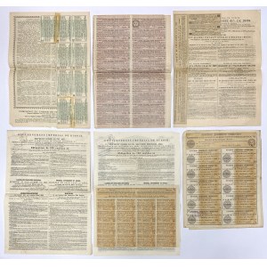 Rosja, Zestaw obligacji + akcja z lat 1895-1914 (6szt)