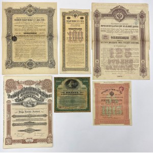 Rosja, Zestaw papierów wartościowych (6szt)