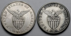 Philippines, Peso 1903 and 1910 - set (2pcs)