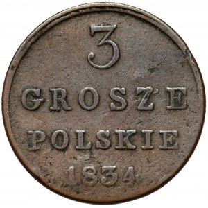3 grosze polskie 1834 KG - Gronau - RZADKIE
