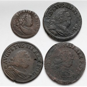 August III Sas, Szeląg i Grosze 1753-1754? (4szt)