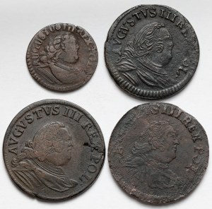 Augusto III Sassone, conchiglia e penny 1753-1754? (4 pz)