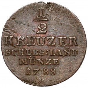 Śląsk, Fryderyk Wilhelm II, 1/2 krajcara 1788, Wrocław