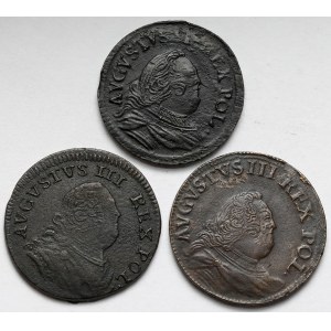 August III Sas, Grosze 1754 - różne odmiany (3szt)