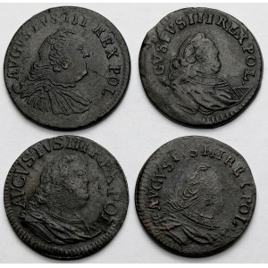 August III Sas, Grosze 1754 - zestaw (4szt)