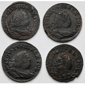 August III Sas, Grosze 1754-1758 - w tym RZADKI (4szt)