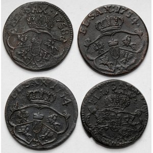 August III Sas, Grosze 1754-1758 - w tym RZADKI (4szt)